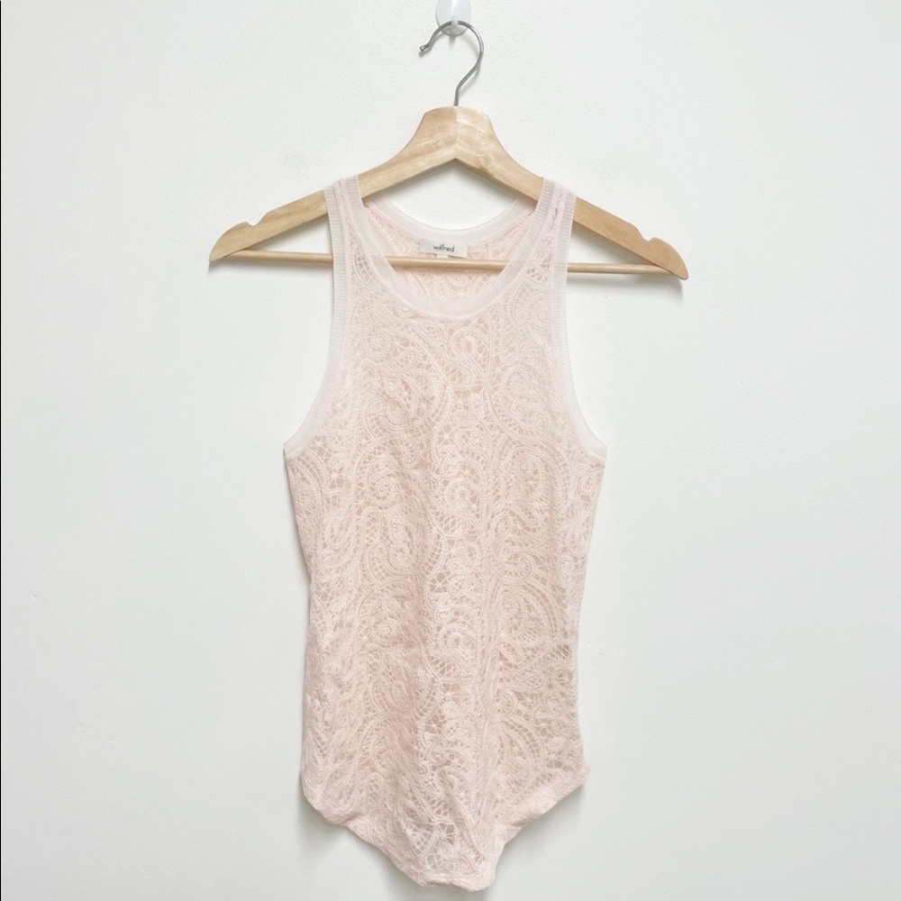 Aritzia Wilfred Lace Race Back Tank Top